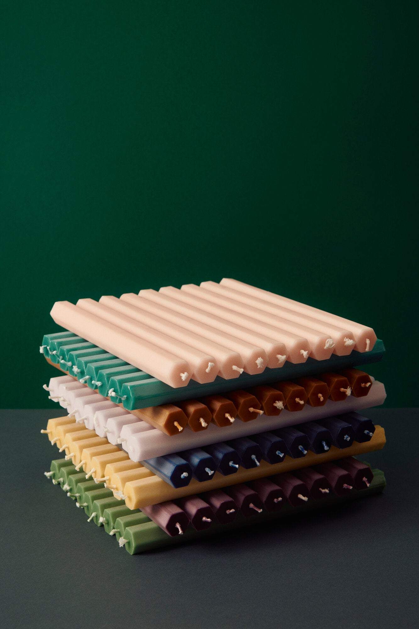 Hexagon stearinlys - Emerald green